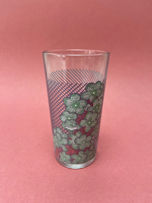 Verre haut rayures et fleurs PASTEL