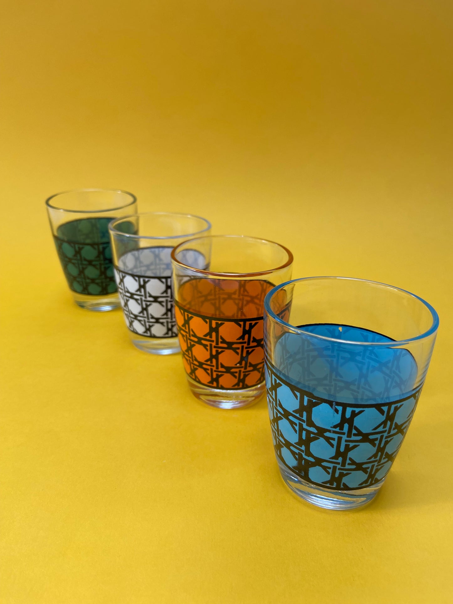 Set of 4 small digestive glasses