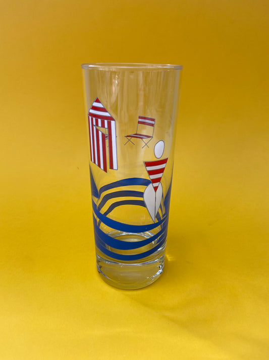 Large lemonade glass with BEACH HUT motif