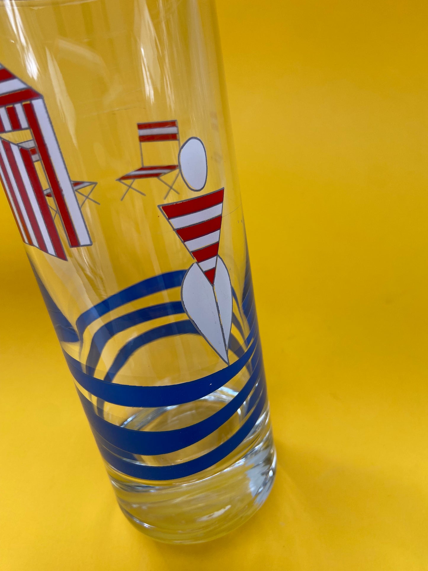 Large lemonade glass with BEACH HUT motif