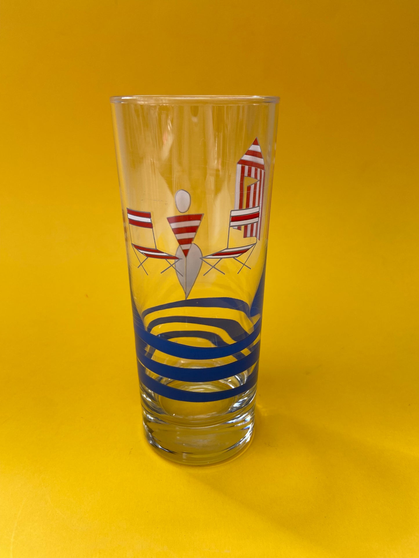 Large lemonade glass with BEACH HUT motif