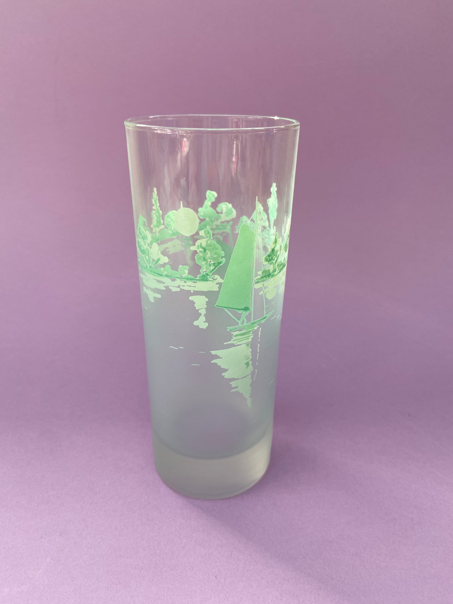 Set of 3 large lemonade glasses “WINDSURFING”