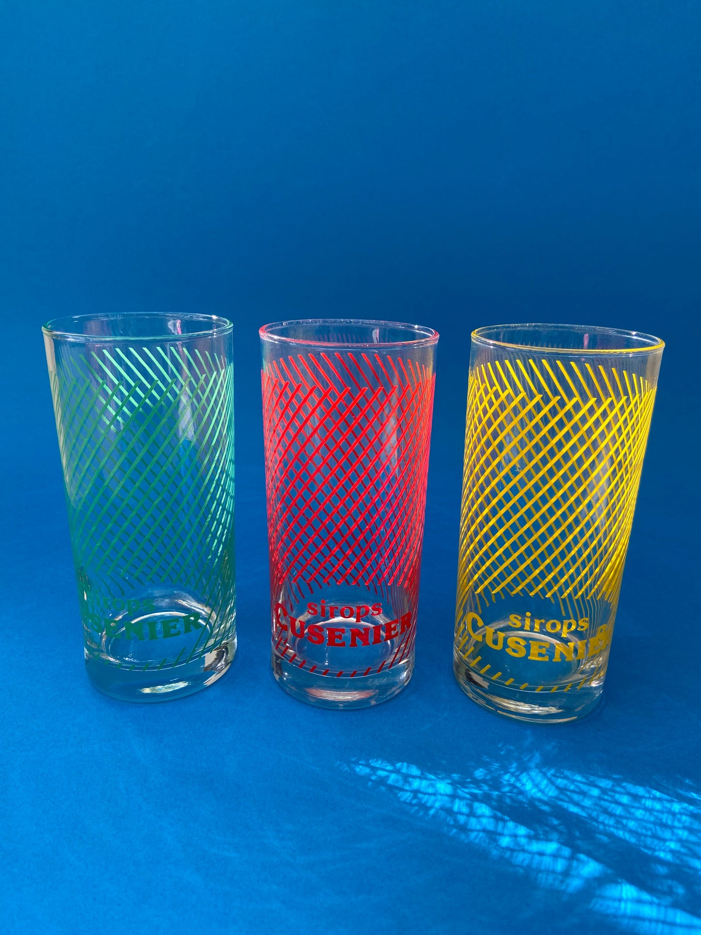 Set of 3 large CUSENIER Syrup glasses