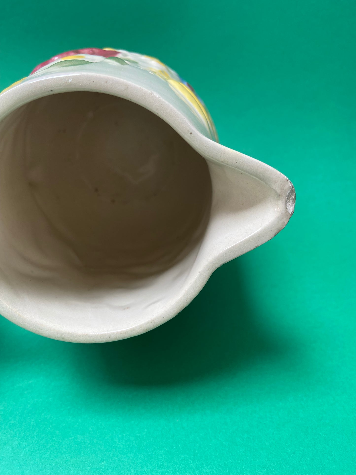 Saint Clément barbotine pitcher with wildflower decor