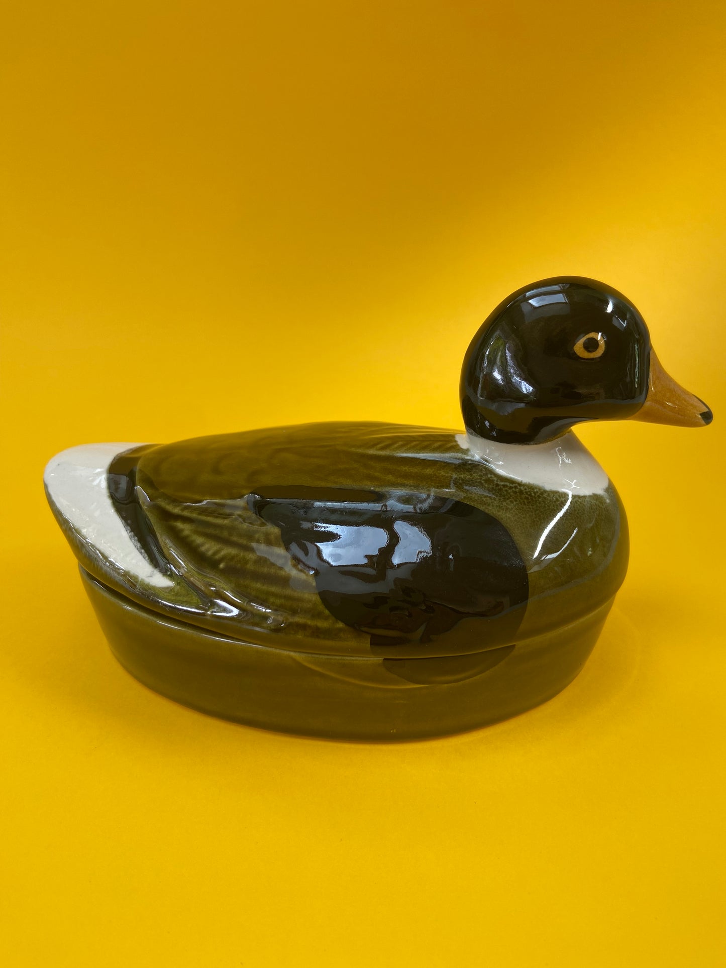 Small earthenware duck terrine by Michel Caugant.