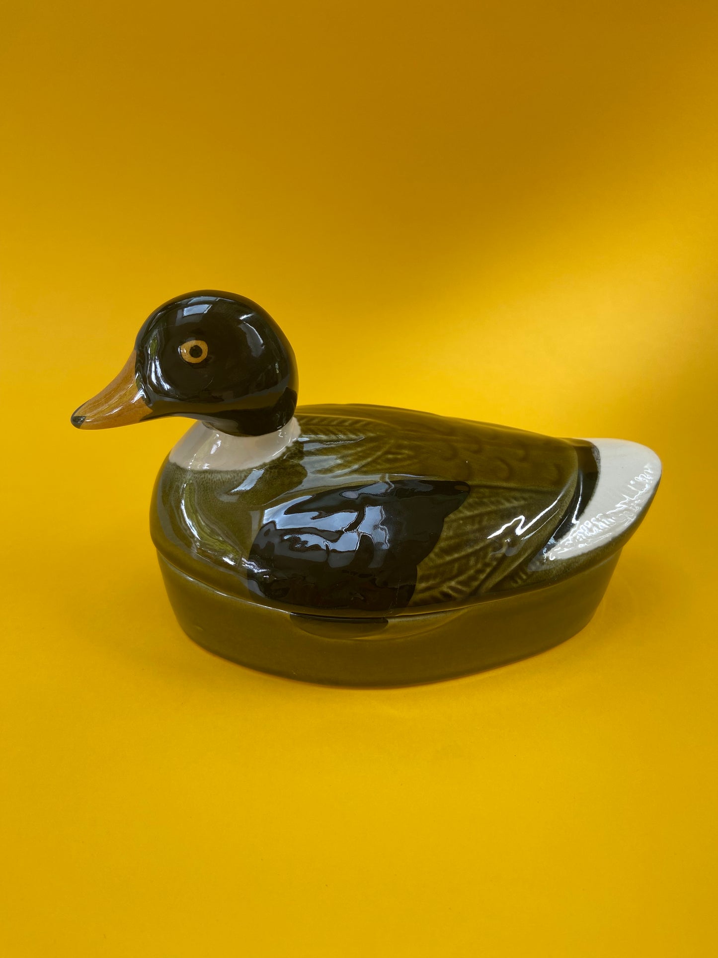 Small earthenware duck terrine by Michel Caugant.