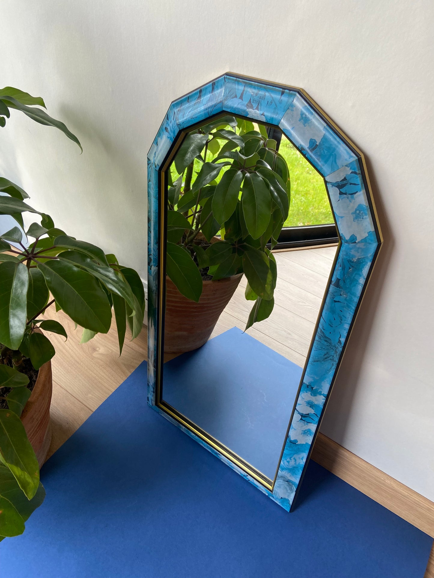 Miroir vintage tons BLEU