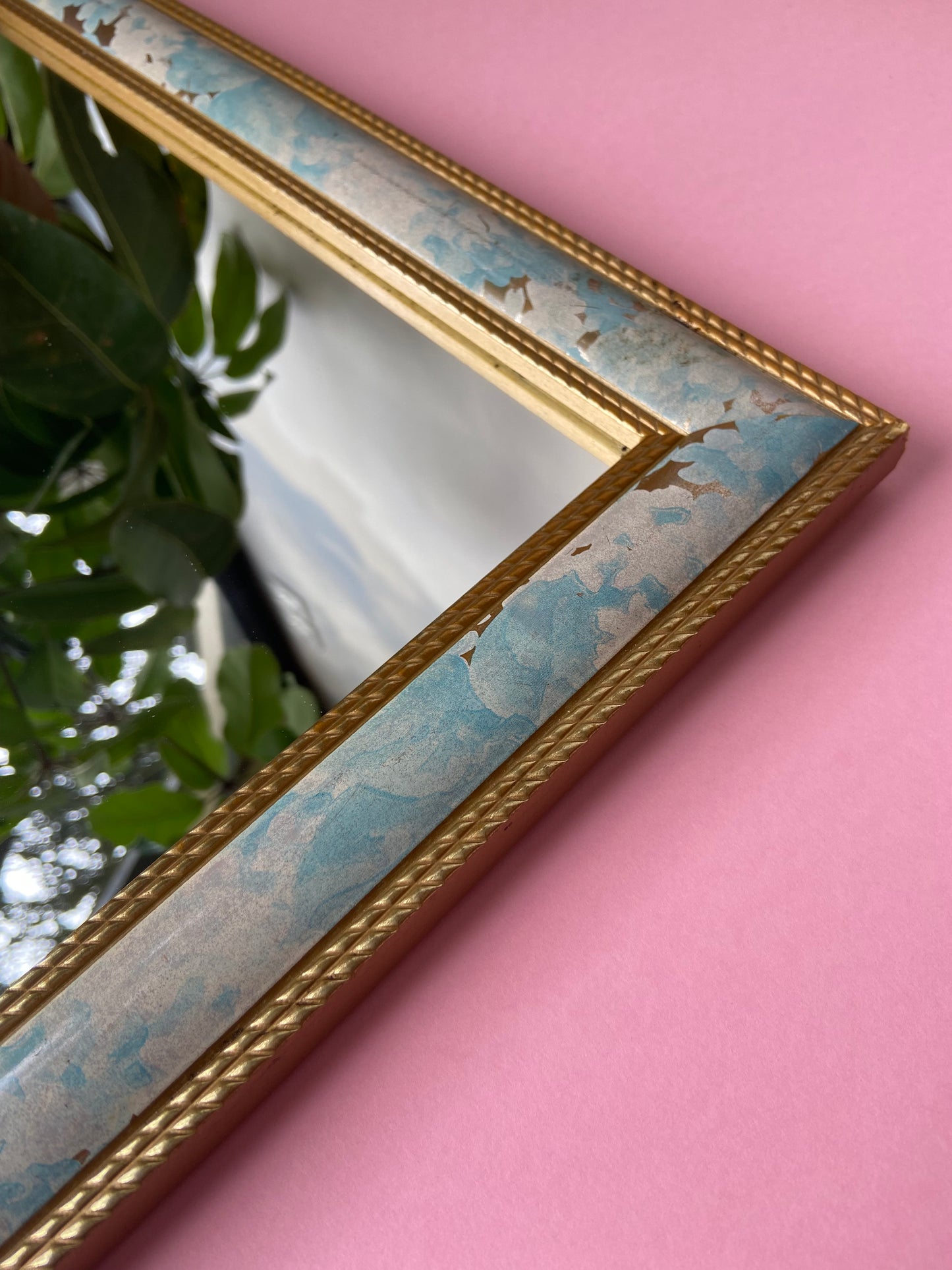 Miroir vintage tons pastel et doré