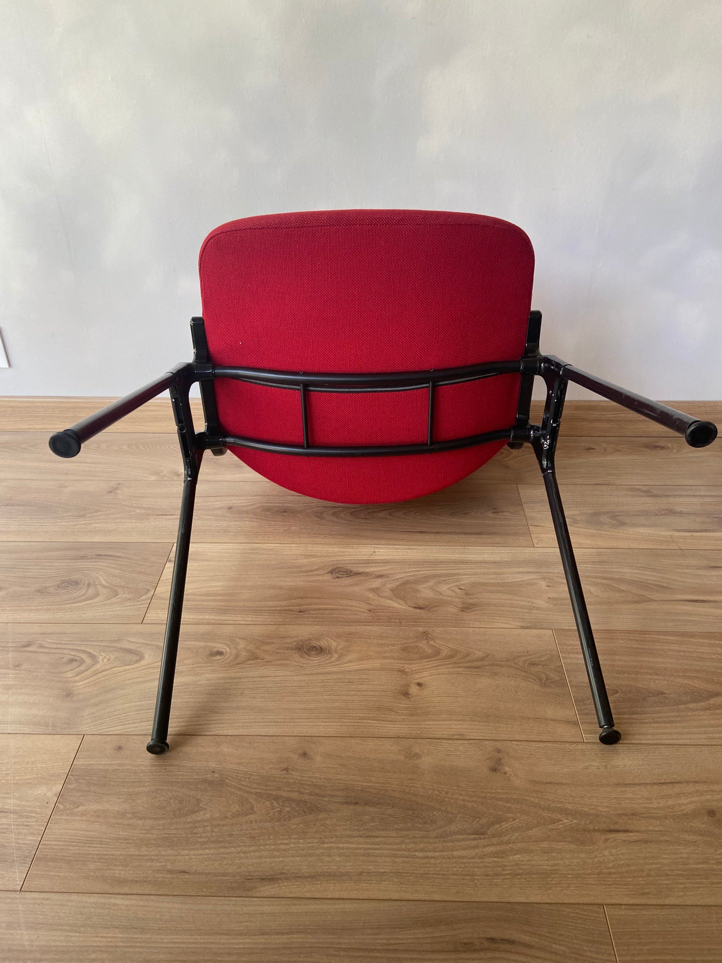 Red chair DSC 106 Giancarlo Piretti for Castelli Aluminum, Italy, 1960s