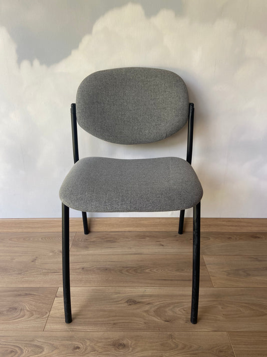 Office chair Grey fabric black metal base