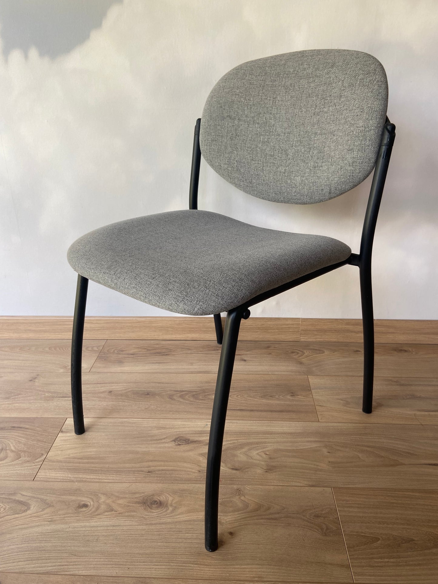 Office chair Grey fabric black metal base