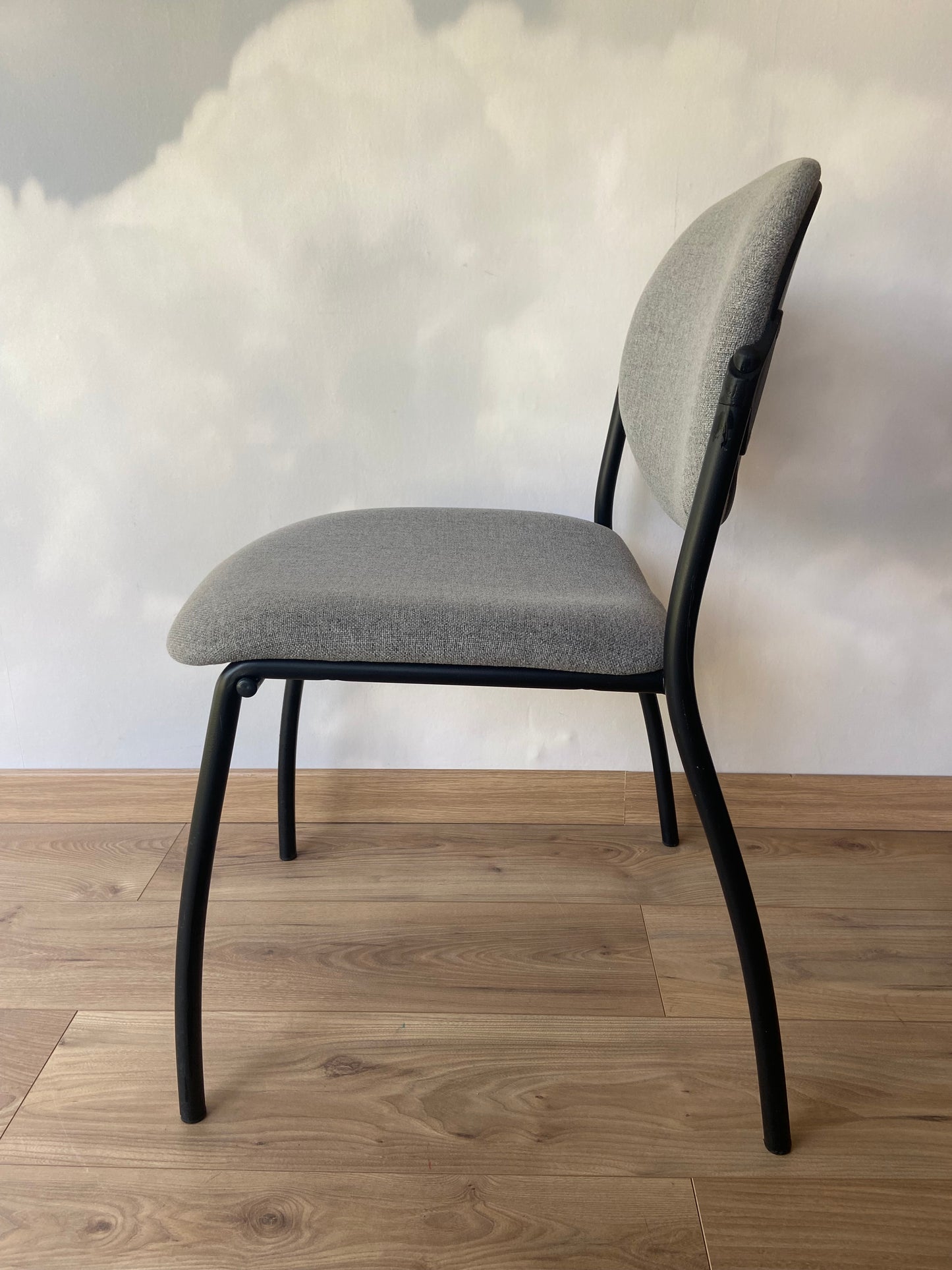 Office chair Grey fabric black metal base