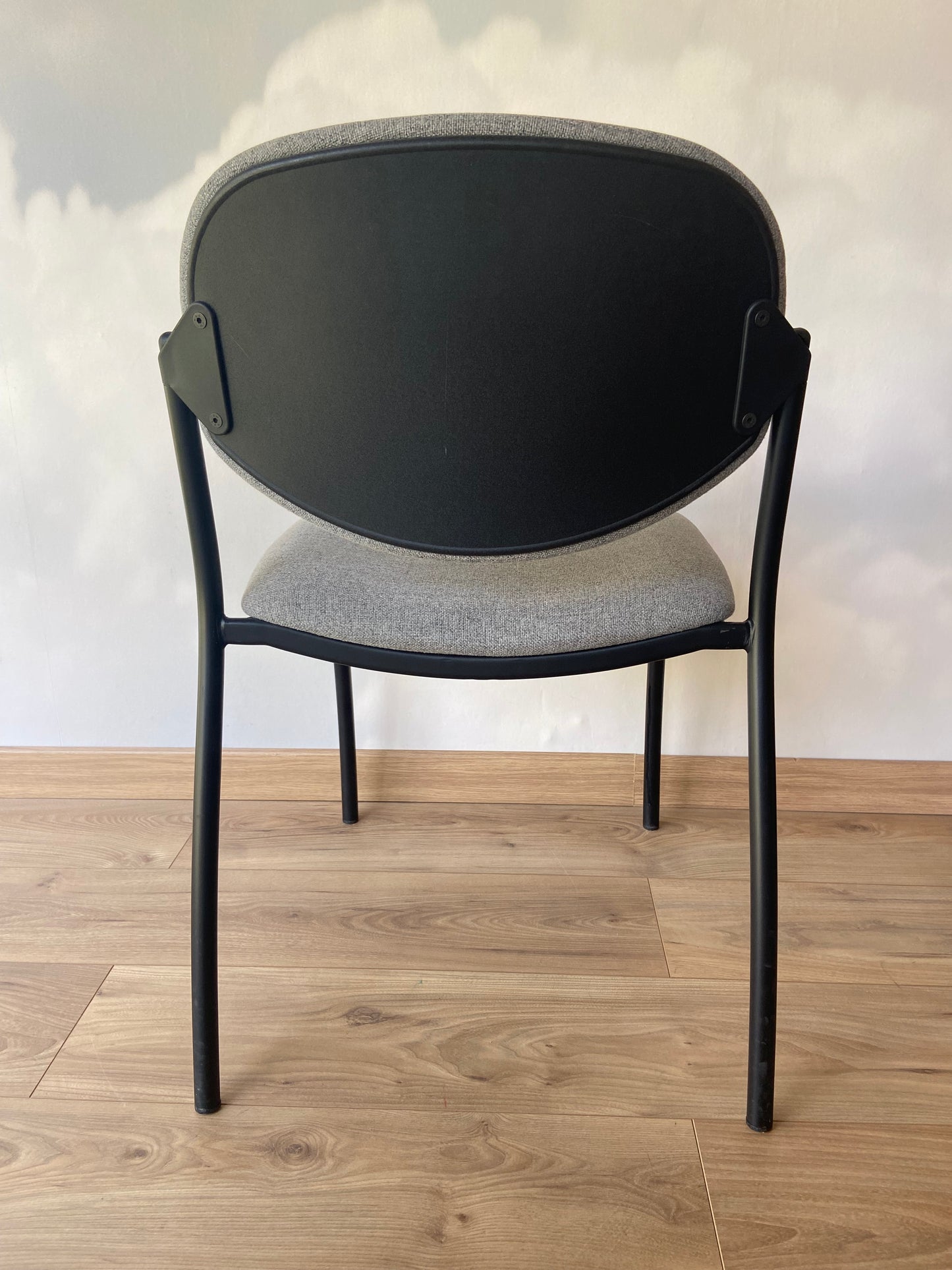 Office chair Grey fabric black metal base