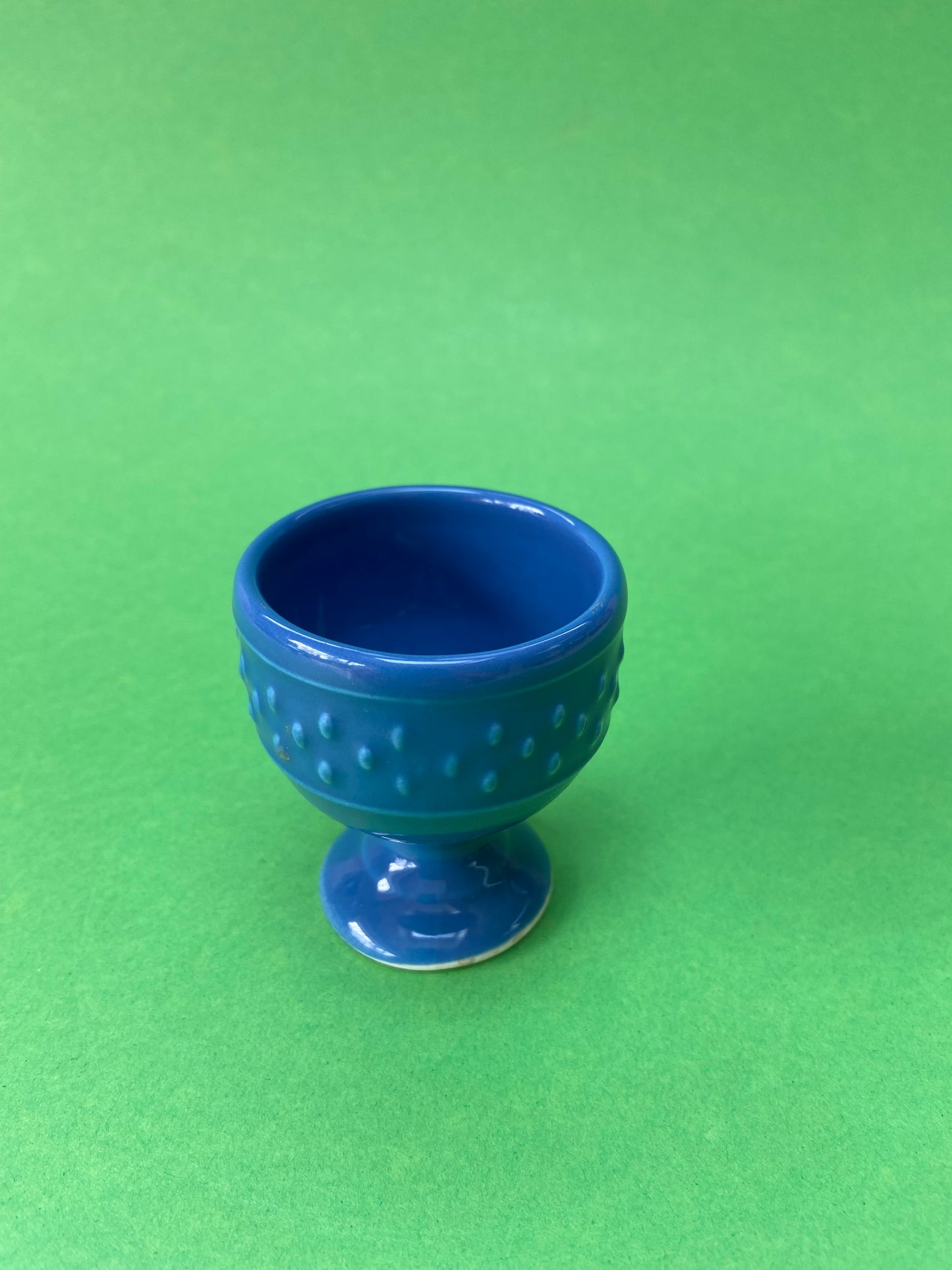 Set of 5 BLUE ceramic egg cups