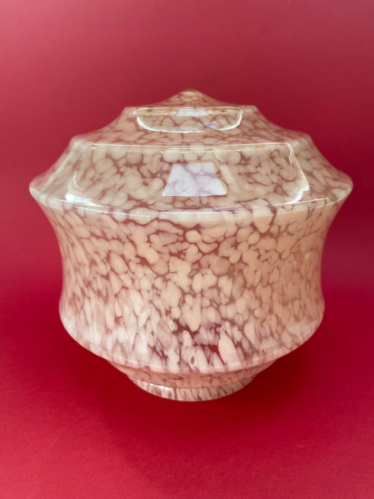 Pale pink speckled lampshade in Clichy glass