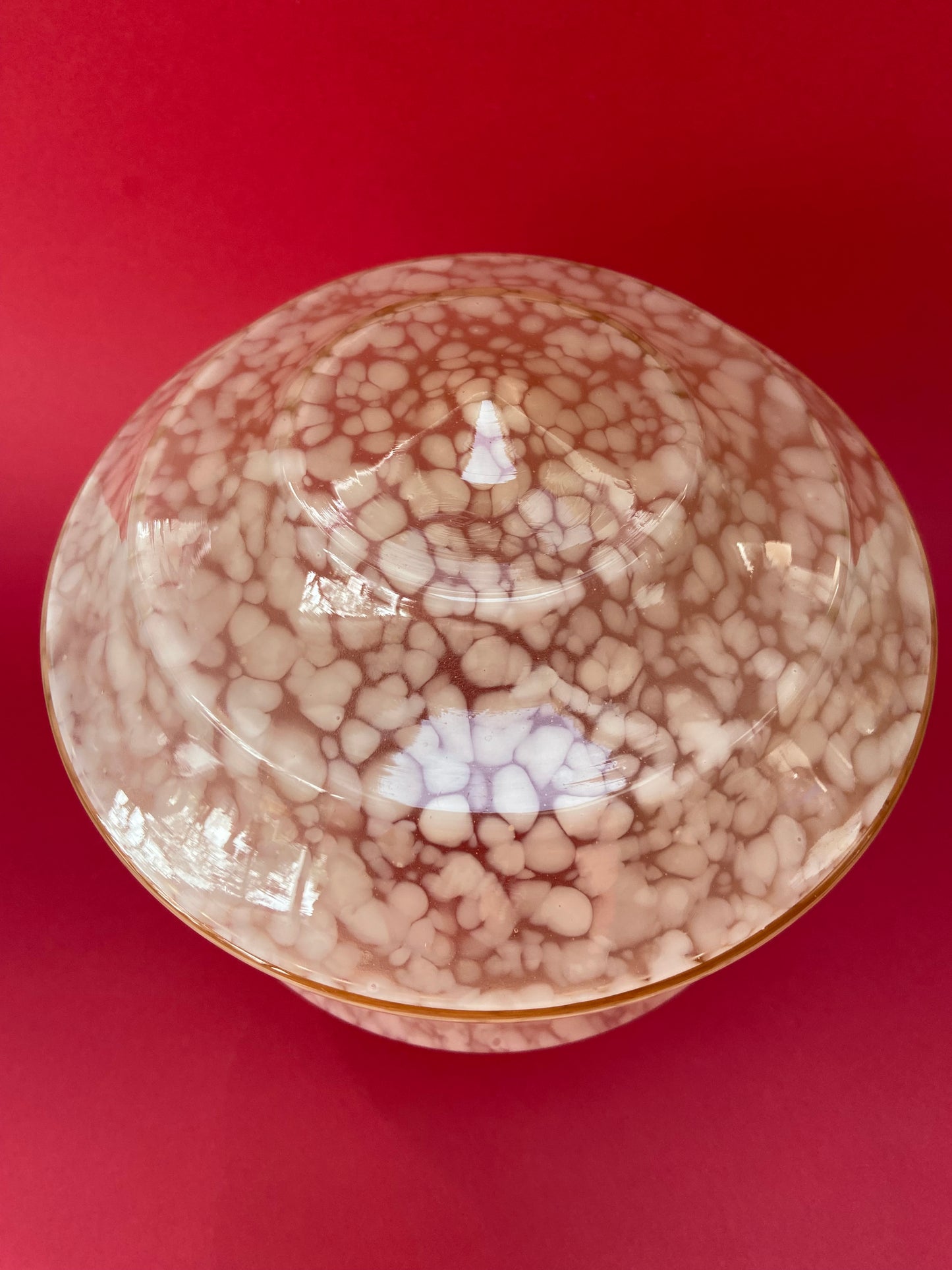 Pale pink speckled lampshade in Clichy glass