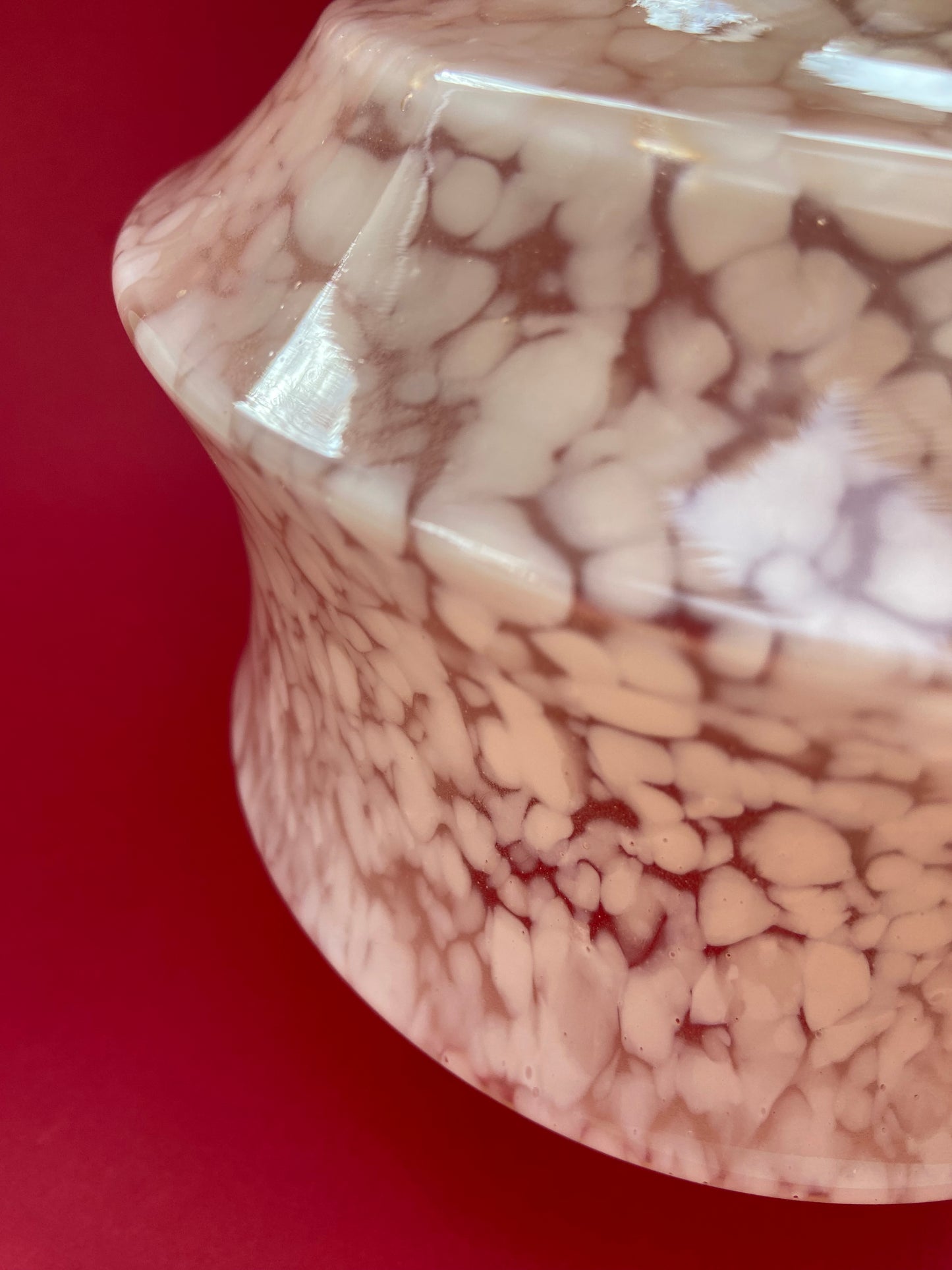 Pale pink speckled lampshade in Clichy glass