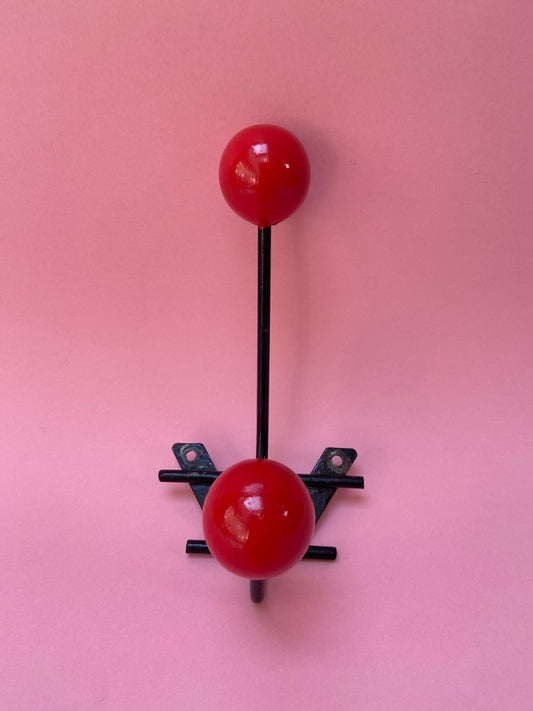 2 ball coat hook, RED color