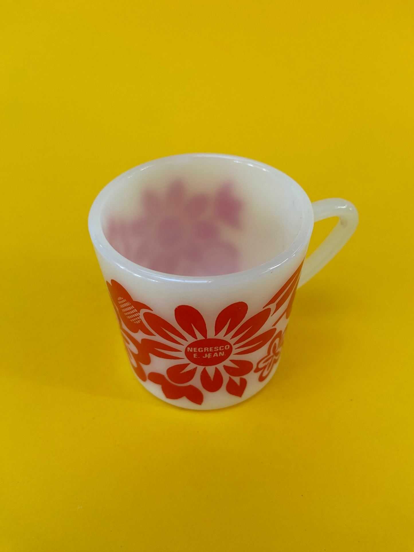 Set of 6 vintage Negresco E.Jean cups with FLOWERS motif