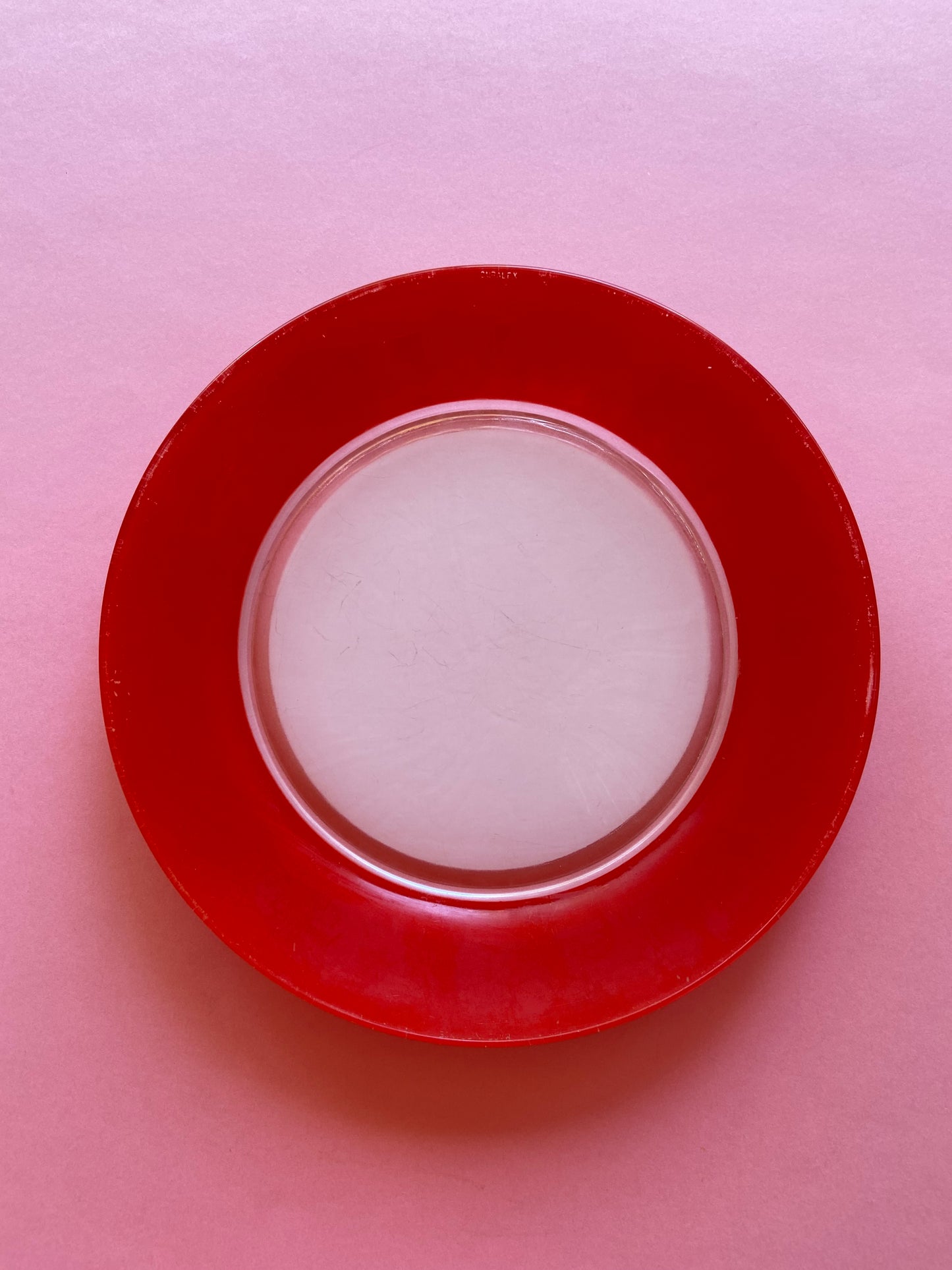 Assiette plate Duralex ROUGE/BLANC