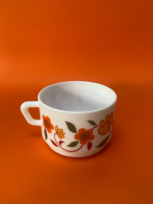 Grande tasse vintage Arcopal motif Seventies