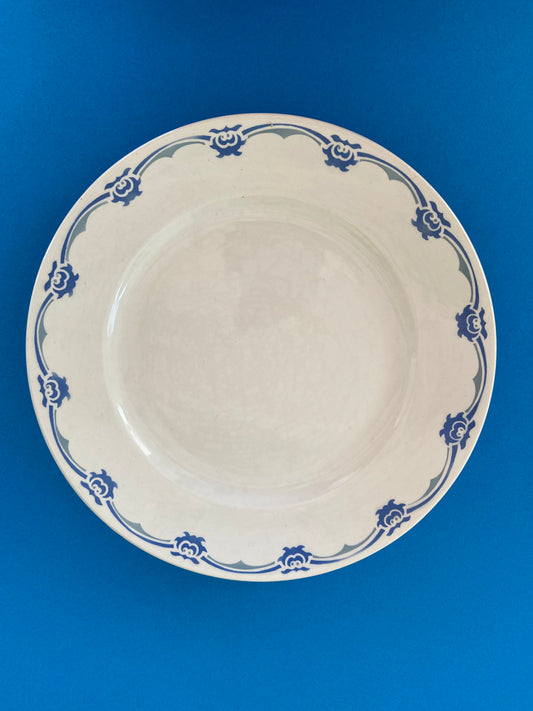 Large SAINT AMAND plate BLUE pattern