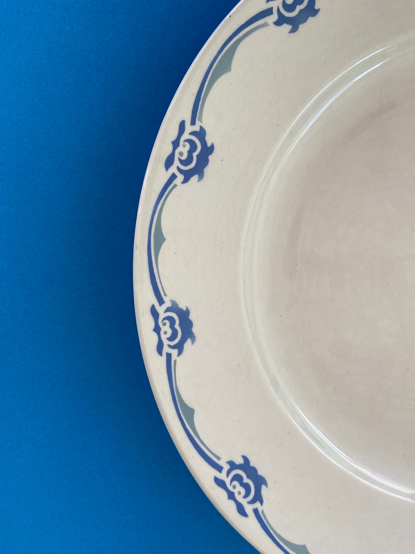 Large SAINT AMAND plate BLUE pattern