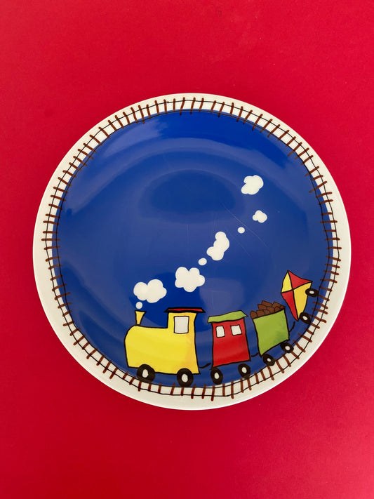 TRAIN ceramic kids plate