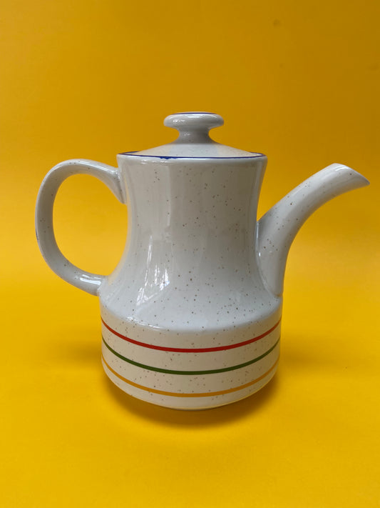 Speckled ceramic teapot and 4-color lines