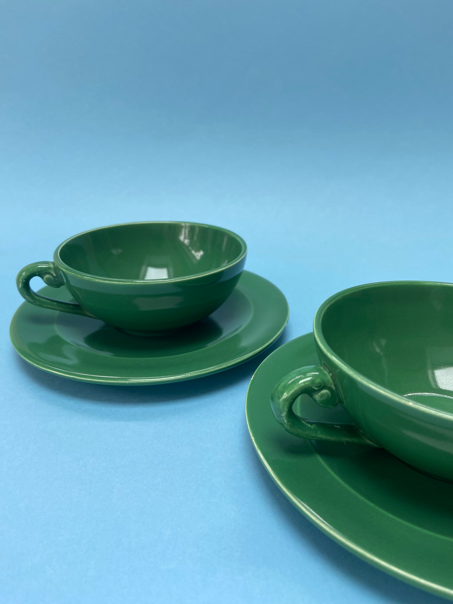 Duo tasses à café avec sous tasses VERT GAZON