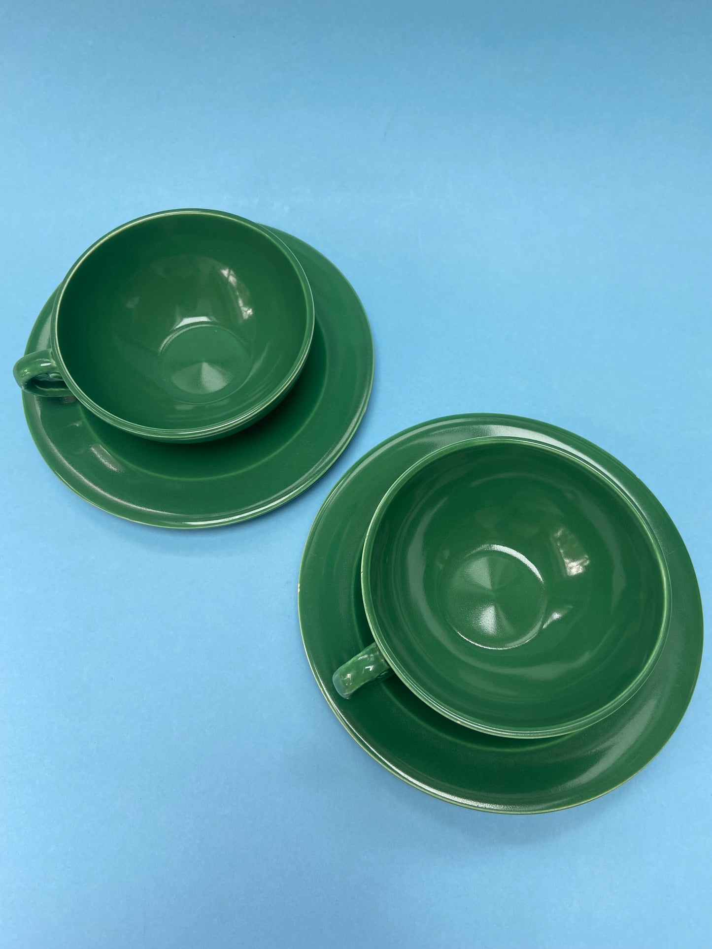 Duo tasses à café avec sous tasses VERT GAZON