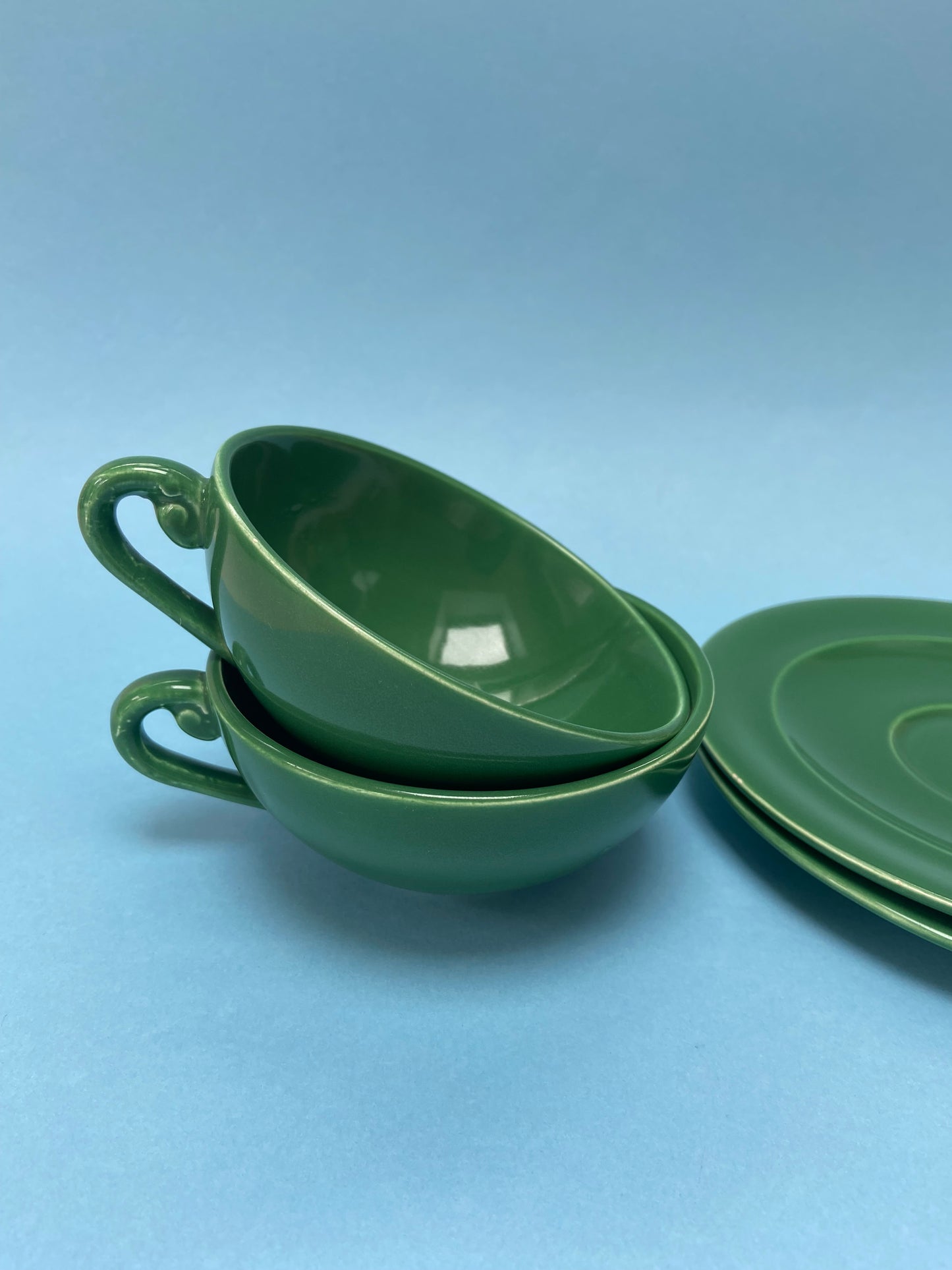 Duo tasses à café avec sous tasses VERT GAZON