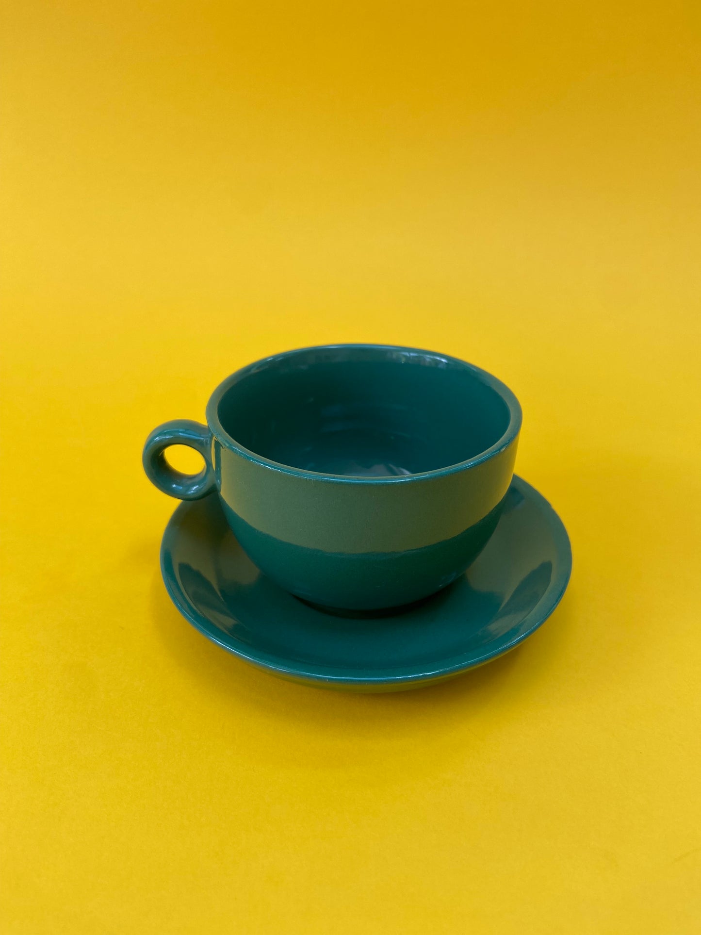 Petite tasse à café avec sous tasse VERT EMERAUDE