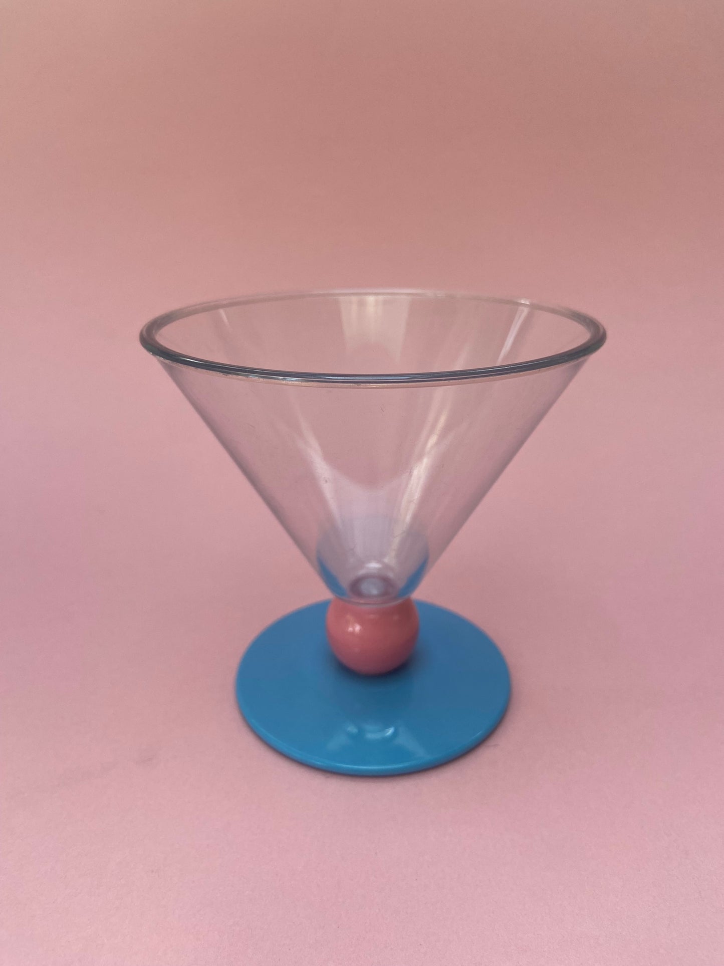 Duo de coupes à glace ou verre à Cocktail en plastique vintage