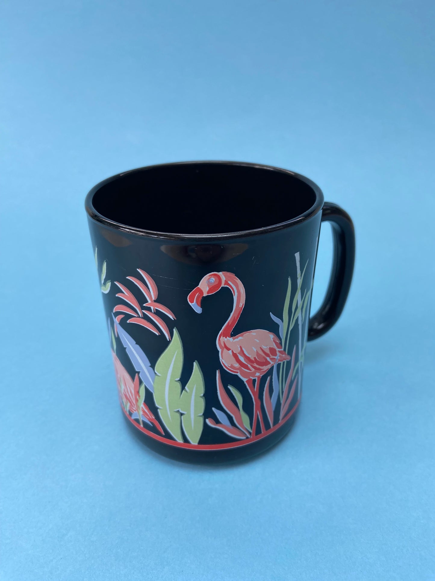 Black mug PINK FLAMINGO