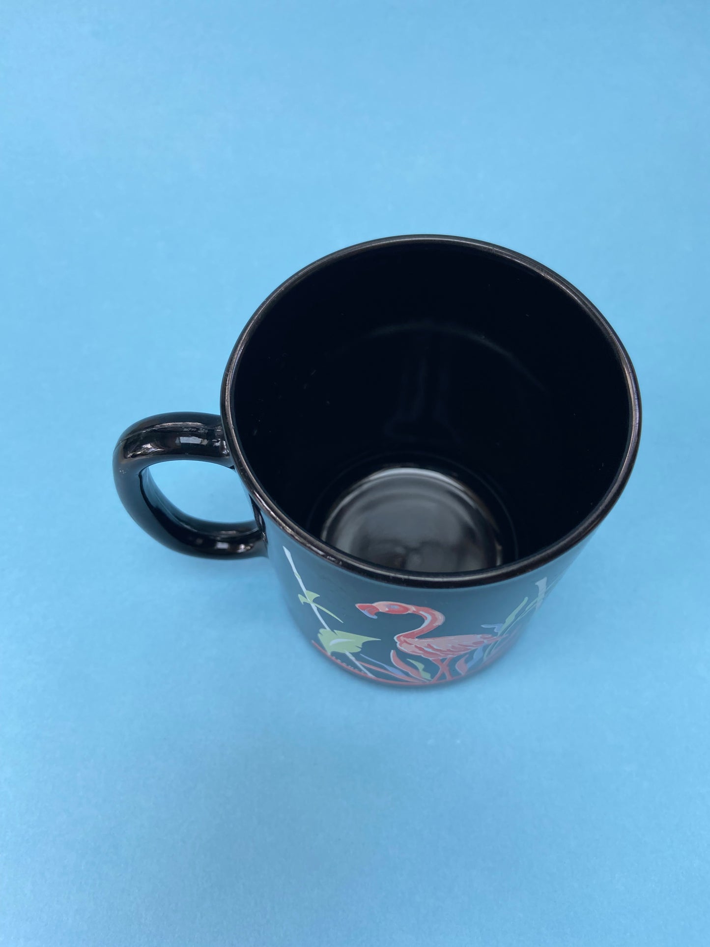 Black mug PINK FLAMINGO