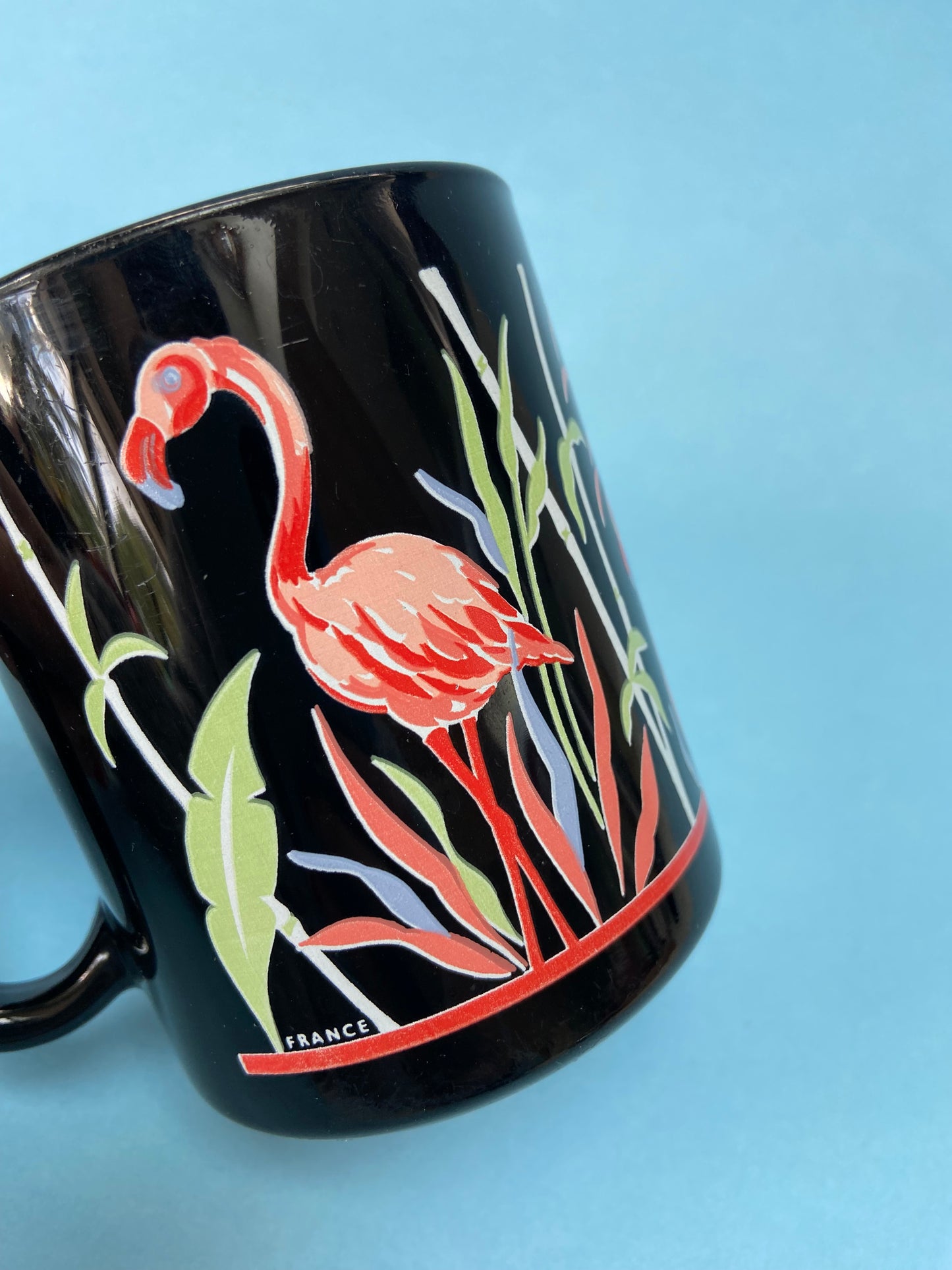 Mug noir FLAMANT ROSE