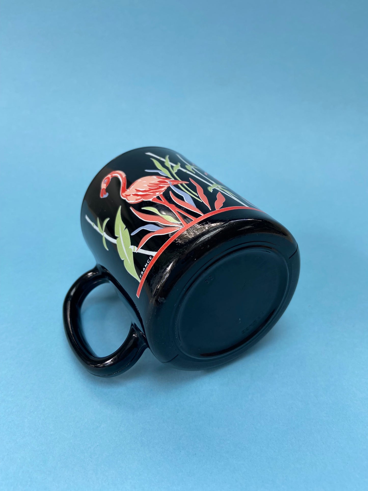 Black mug PINK FLAMINGO