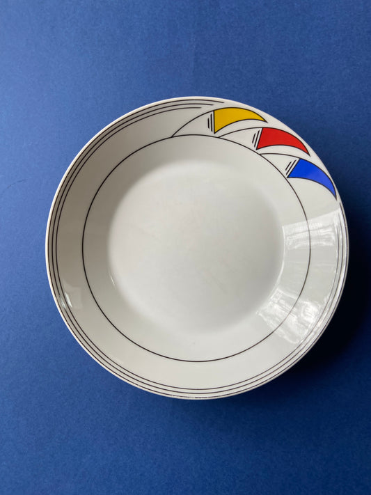 Deep plate with PRIMARY COLORS motif