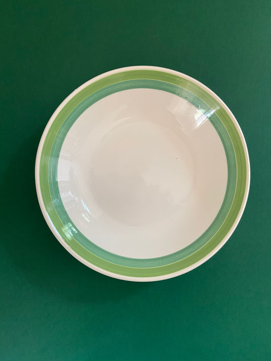 Assiette creuse lignes tons VERT