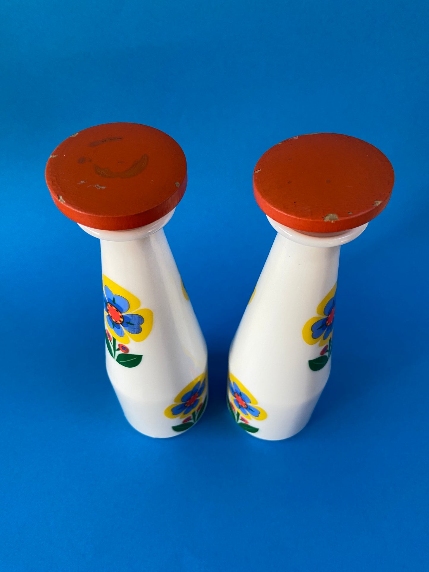 Bouteilles de conservation condiments vintage FLEURS