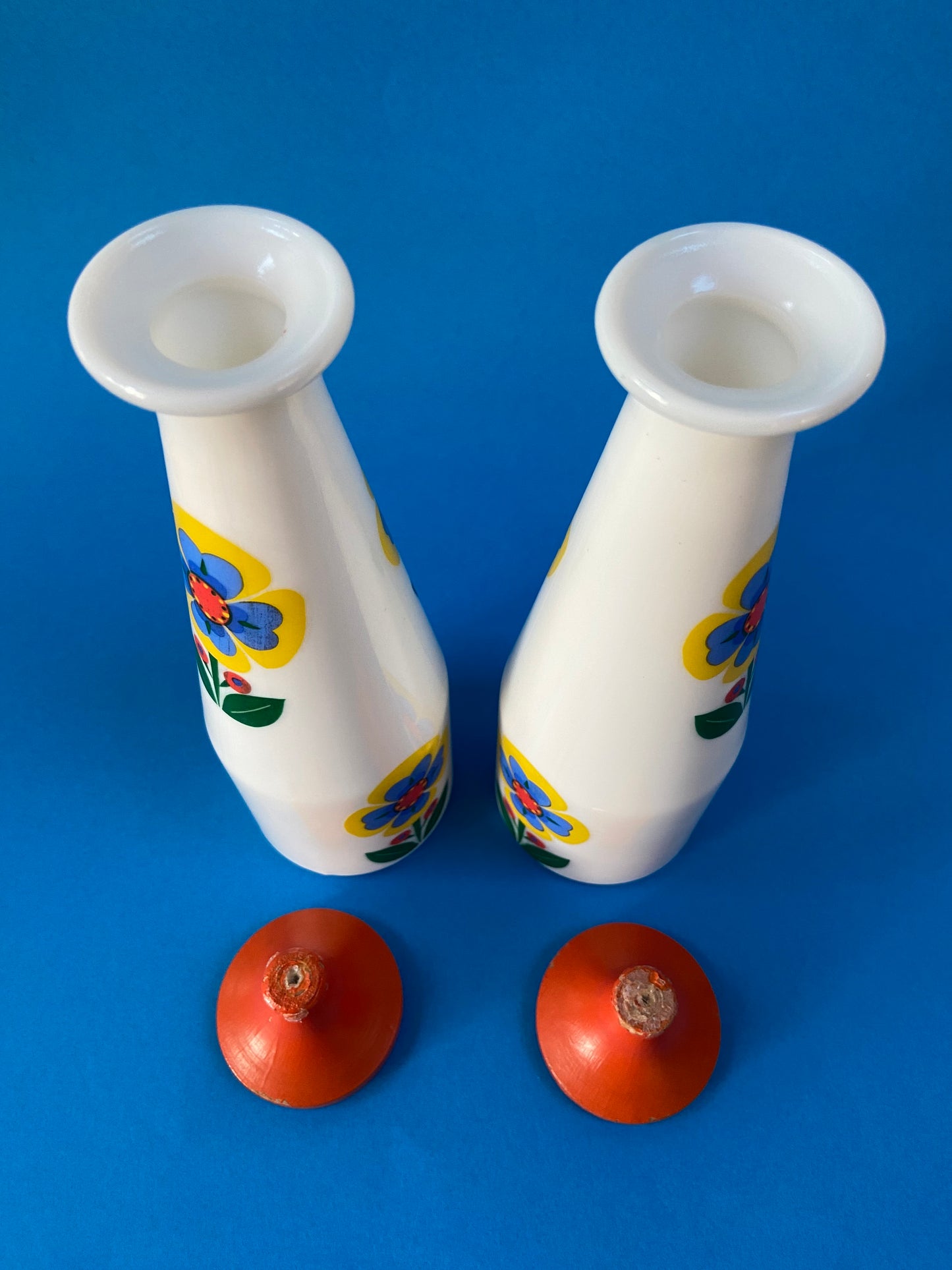 Bouteilles de conservation condiments vintage FLEURS