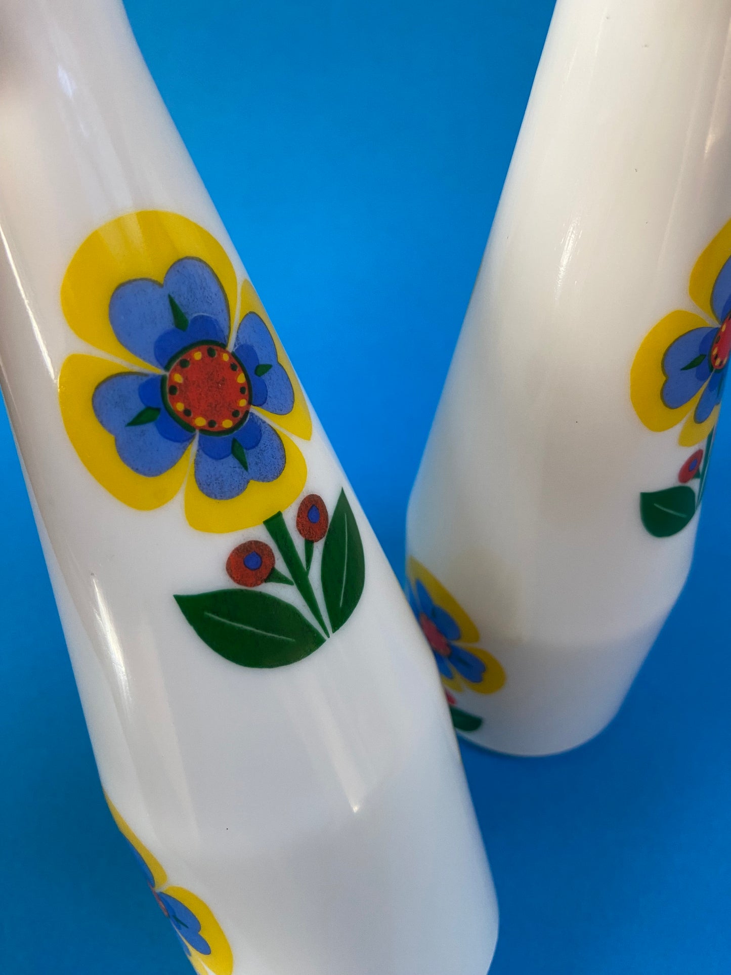 Bouteilles de conservation condiments vintage FLEURS