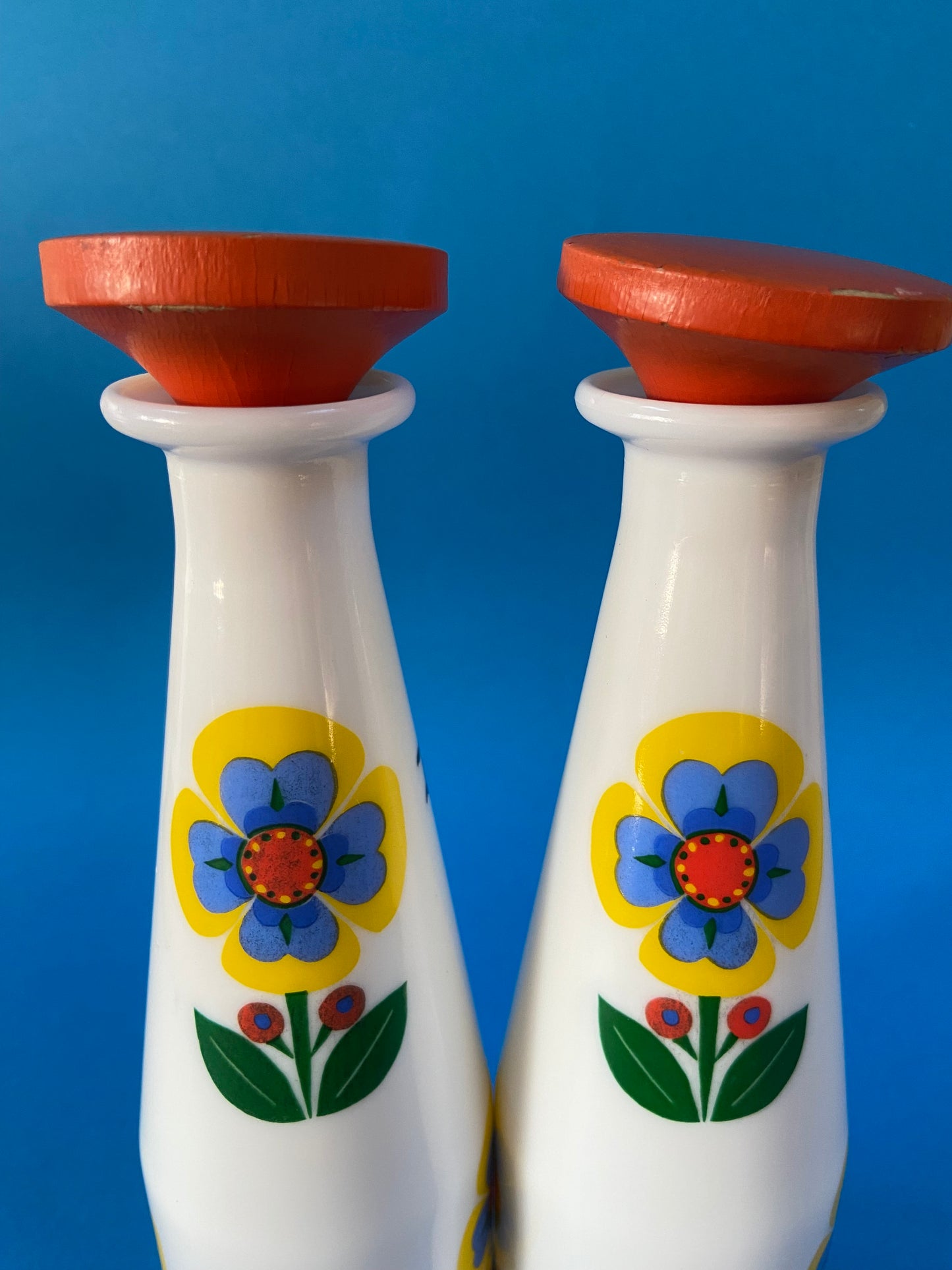 Bouteilles de conservation condiments vintage FLEURS