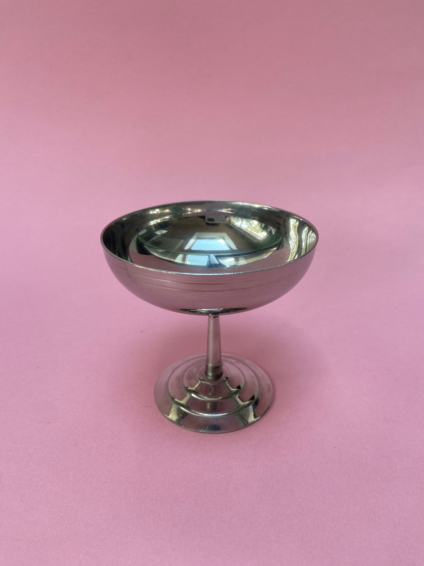 Vintage stainless steel dessert bowl