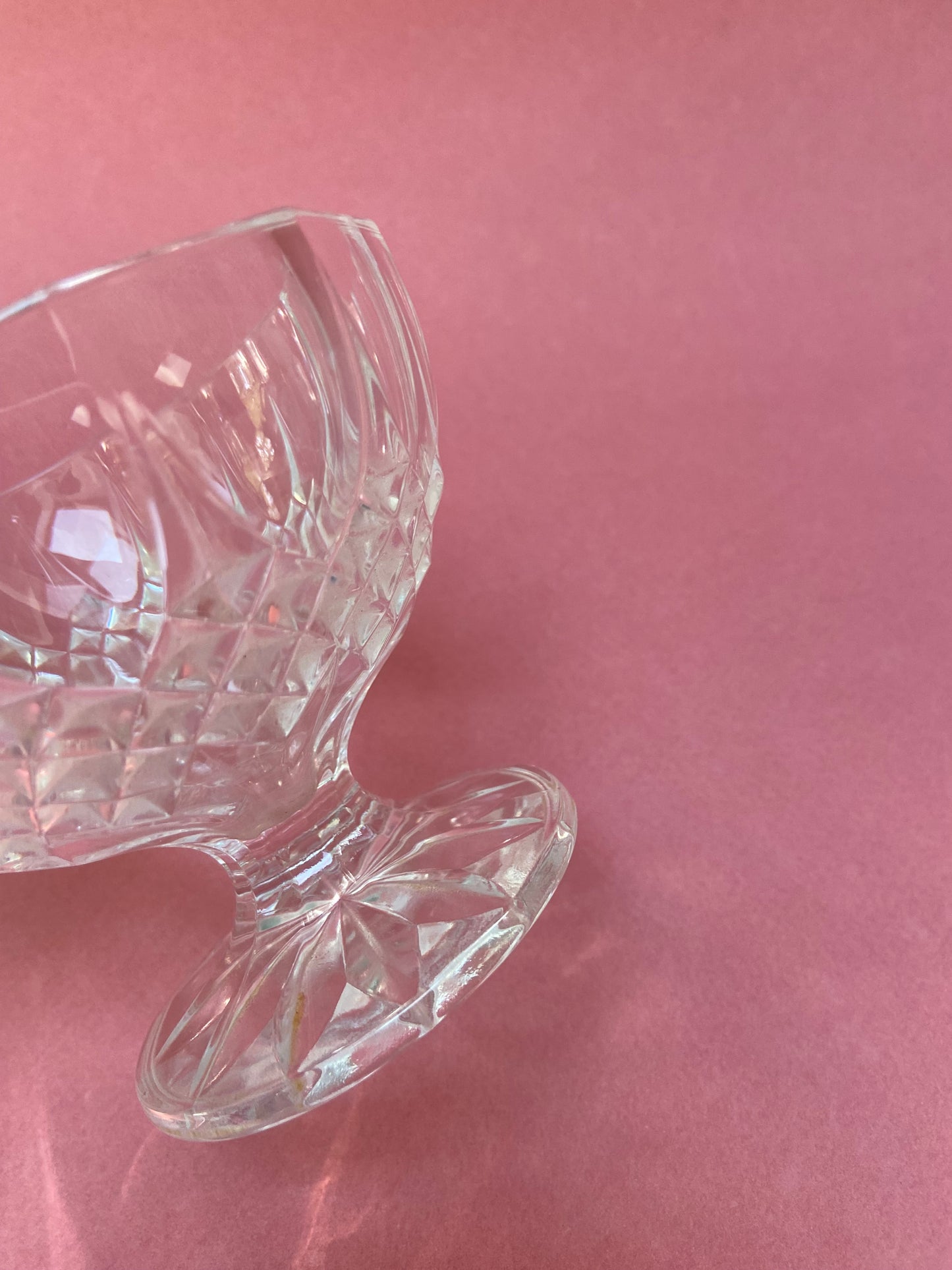 Glass and crystal dessert cup