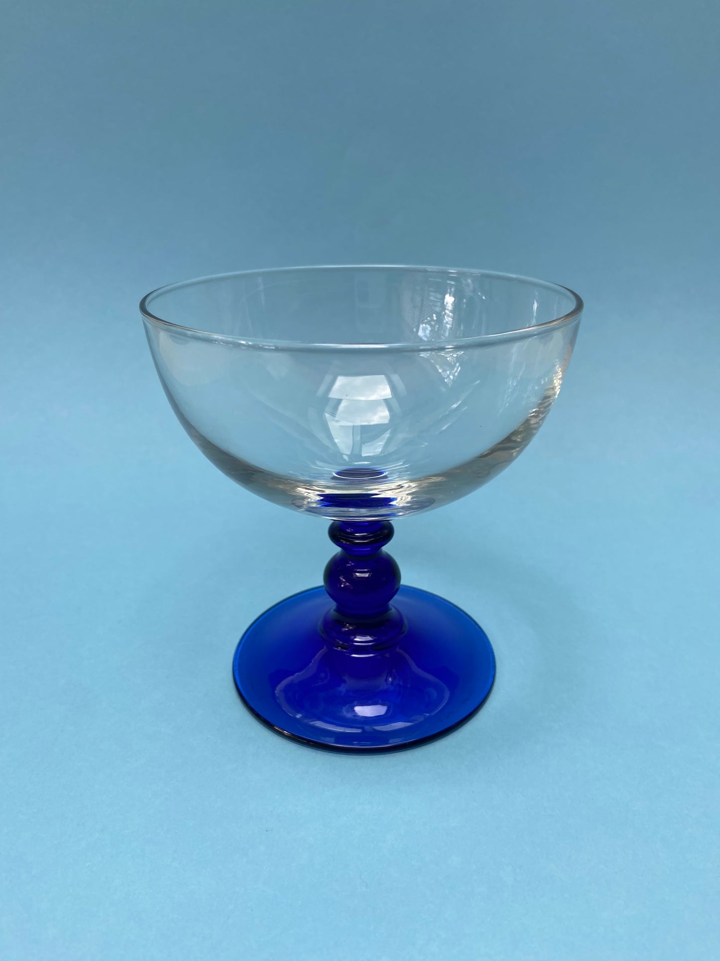 Coupe à dessert verre pied BLEU