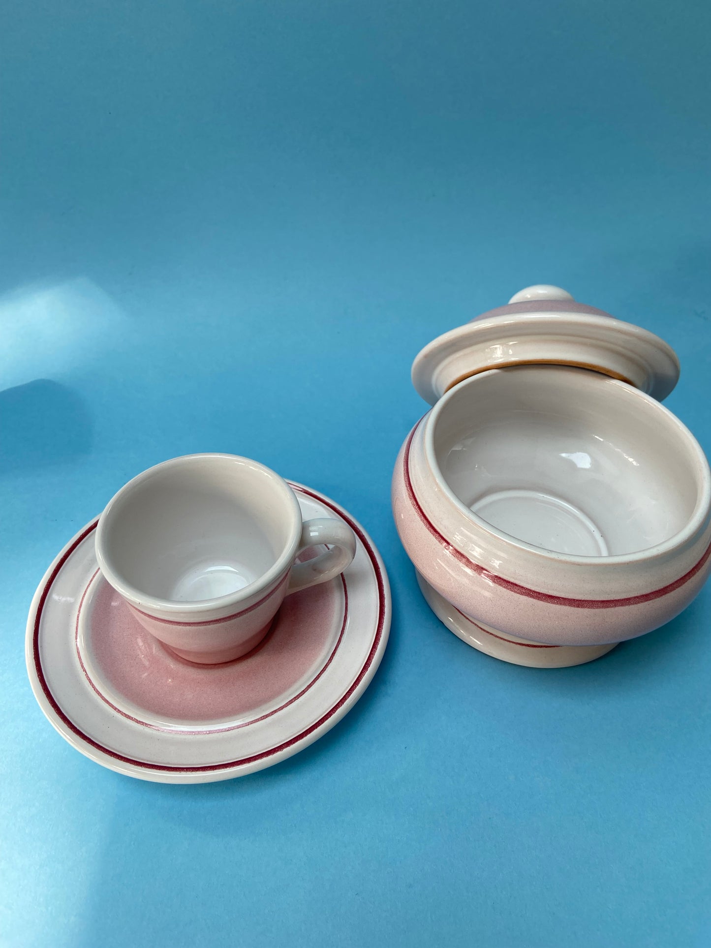 Very soft pink ceramic coffee set