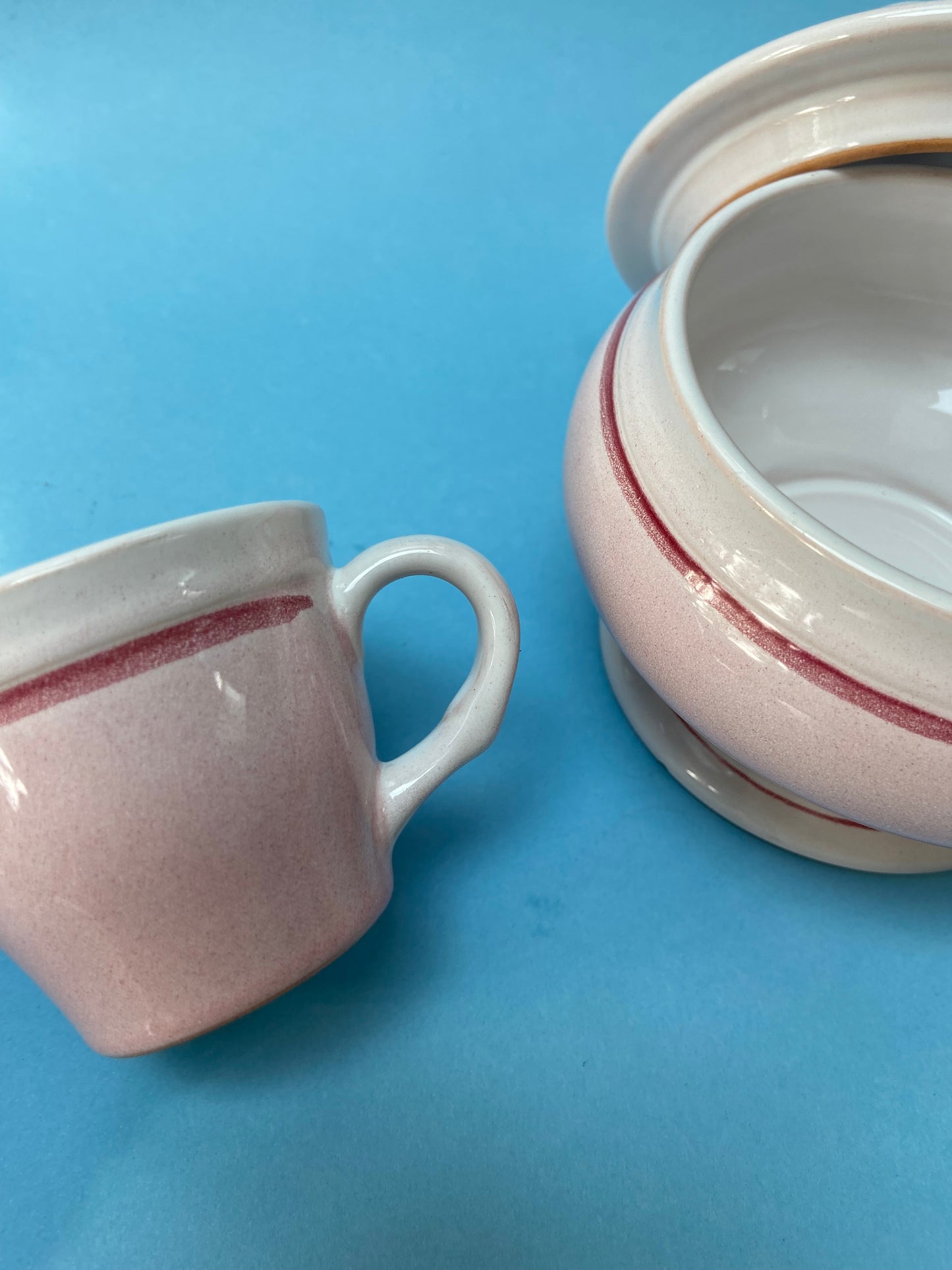 Very soft pink ceramic coffee set