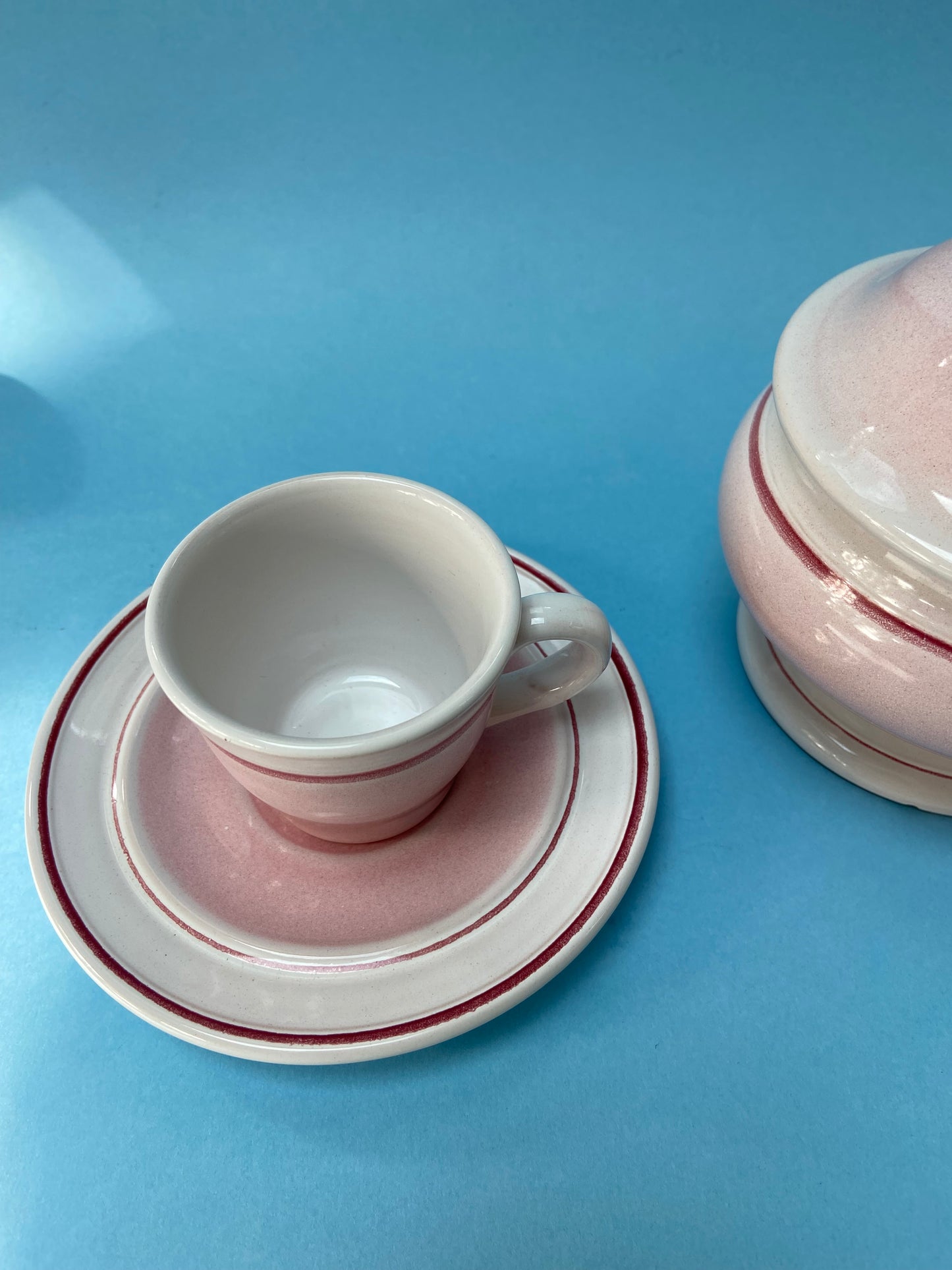 Very soft pink ceramic coffee set